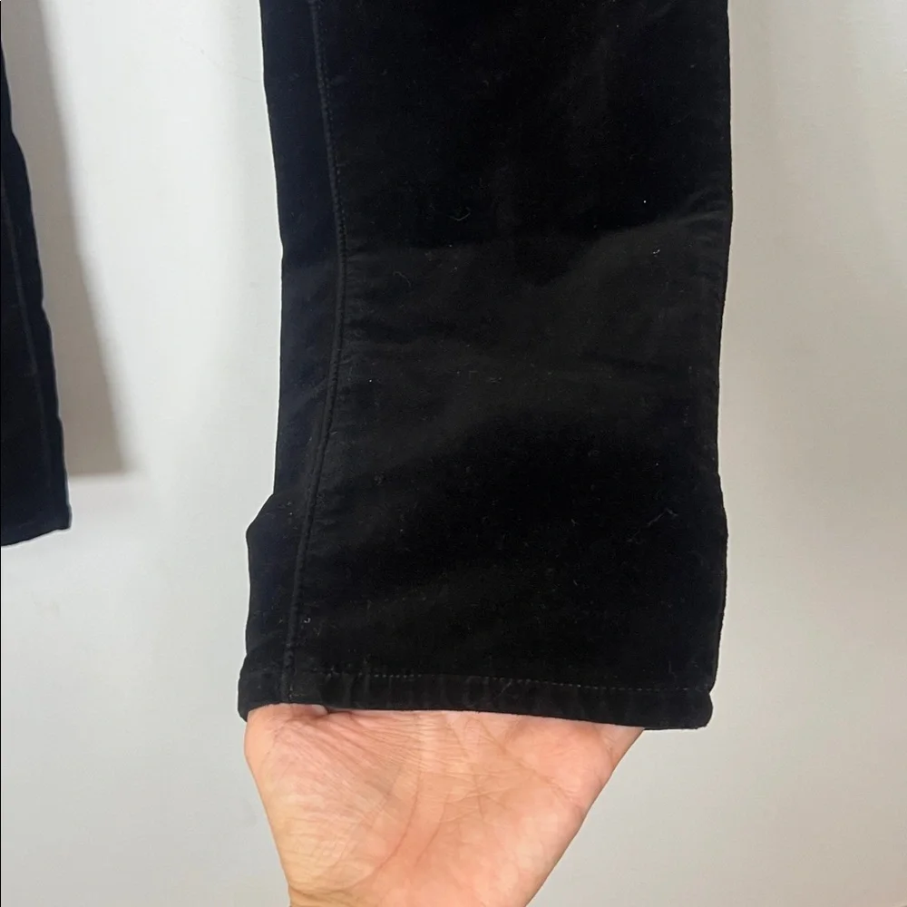PAIGE Women's Black Elegant Velvet Trousers Mid Rise Skinny Leg Pants‎ Size 29